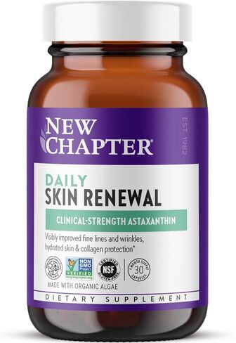 New Chapter Daily Skin Renewal Supplement, Clinical-Strength Astaxanthin for Youthful Skin Care + Collagen Protection with Vitamin C, Vitamin A, E & Zinc - 30 Capsules in Saudi Arabia