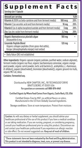 New Chapter Daily Skin Renewal Supplement, Clinical-Strength Astaxanthin for Youthful Skin Care + Collagen Protection with Vitamin C, Vitamin A, E & Zinc - 30 Capsules in Saudi Arabia