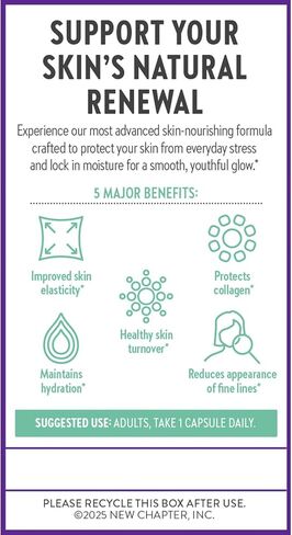 New Chapter Daily Skin Renewal Supplement, Clinical-Strength Astaxanthin for Youthful Skin Care + Collagen Protection with Vitamin C, Vitamin A, E & Zinc - 30 Capsules in Saudi Arabia