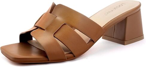 صندل نسائي بكعب مربع مفتوح من الأمام وكعب مكتنز سهل الارتداء in Kuwait