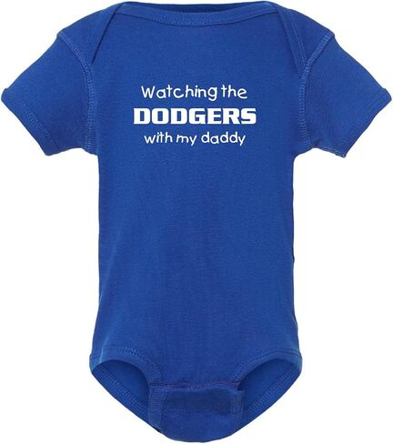 Curiositees Watching the Dodgers with My Daddy Cute Baby Bodysuit Outfit - Royal in Kuwait