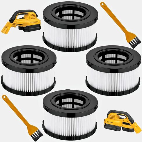 4 عبوات فلتر HEPA بديل DC5151H متوافق مع مكنسة DEWALT الرطبة والجافة DC5151H DC515 DCV517 DCV517B-مع فرشتي تنظيف من بيلان in Kuwait