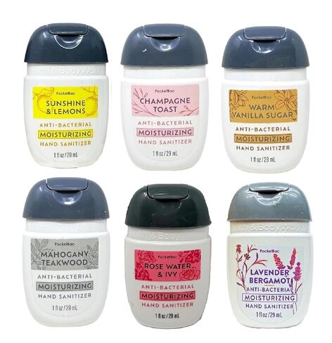 مجموعة باث آند بودي وركس المكونة من 6 قطع مرطبة - أشعة الشمس والليمون، خبز الشمبانيا، سكر الفانيليا الدافئ، خشب الساج الماهوجني، ماء الورد واللبلاب، البرغموت اللافندر in Kuwait