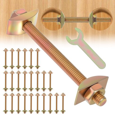 24 Pcs Countertop Connector Bolts, M8x100mm Joint Fasteners, Furniture Fastening Kit, Drawbolt/Bed/Butcher Block Miter Draw Bolt Flip Connector in Saudi Arabia