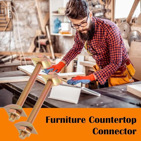 24 Pcs Countertop Connector Bolts, M8x100mm Joint Fasteners, Furniture Fastening Kit, Drawbolt/Bed/Butcher Block Miter Draw Bolt Flip Connector in Saudi Arabia
