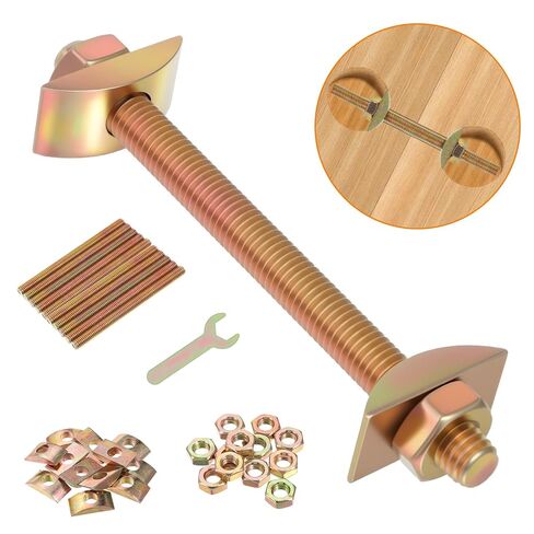 24 Pcs Countertop Connector Bolts, M8x100mm Joint Fasteners, Furniture Fastening Kit, Drawbolt/Bed/Butcher Block Miter Draw Bolt Flip Connector in Saudi Arabia