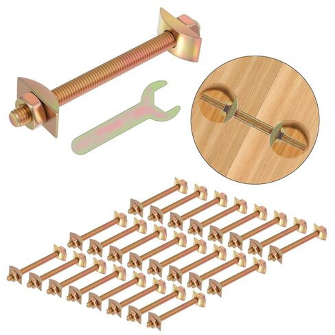 24 Pcs Countertop Connector Bolts, M8x100mm Joint Fasteners, Furniture Fastening Kit, Drawbolt/Bed/Butcher Block Miter Draw Bolt Flip Connector in Saudi Arabia