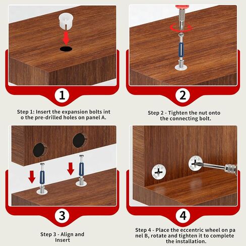 120 PcsCam Lock Nuts Set, 3 in 1 Cam Locks for Furniture Assortment Kit, Cam Screws for Furniture Hardware, Cam Bolt Fittings Fasteners Hardware Parts for Drawer Furnitures Cabinet Connectors in Kuwait