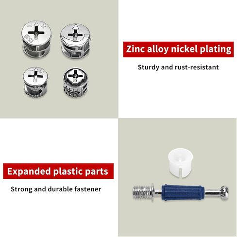 120 PcsCam Lock Nuts Set, 3 in 1 Cam Locks for Furniture Assortment Kit, Cam Screws for Furniture Hardware, Cam Bolt Fittings Fasteners Hardware Parts for Drawer Furnitures Cabinet Connectors in Kuwait