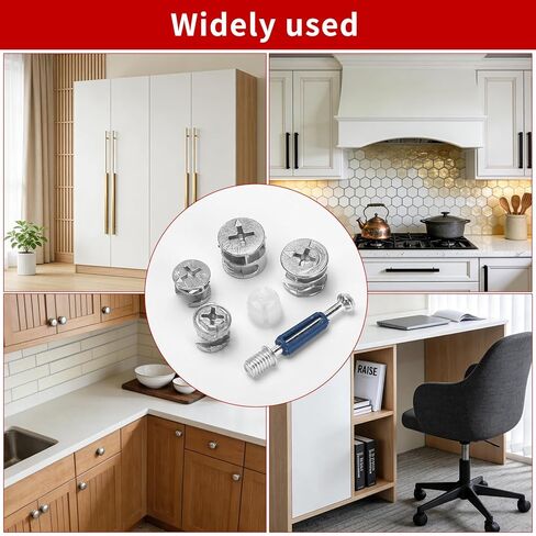 120 PcsCam Lock Nuts Set, 3 in 1 Cam Locks for Furniture Assortment Kit, Cam Screws for Furniture Hardware, Cam Bolt Fittings Fasteners Hardware Parts for Drawer Furnitures Cabinet Connectors in Kuwait