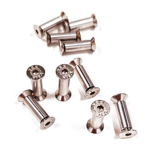 10PCS Knife Handle Bolt Rivets Scale Screw Fastener Nut Flat Hex Head Silver in Saudi Arabia