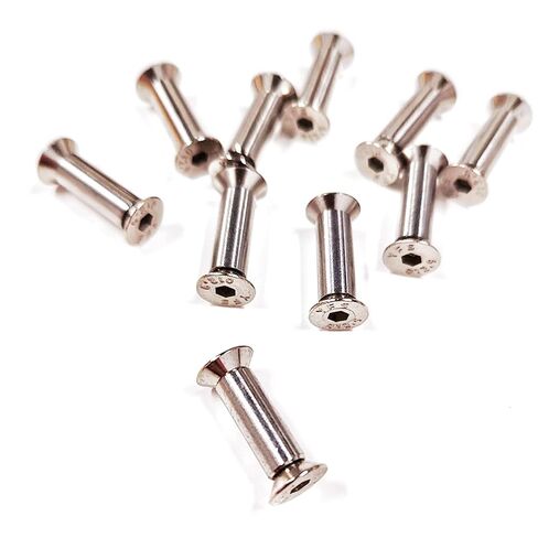 10PCS Knife Handle Bolt Rivets Scale Screw Fastener Nut Flat Hex Head Silver in Saudi Arabia