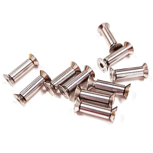 10PCS Knife Handle Bolt Rivets Scale Screw Fastener Nut Flat Hex Head Silver in Saudi Arabia