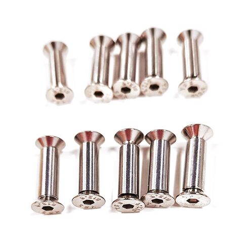 10PCS Knife Handle Bolt Rivets Scale Screw Fastener Nut Flat Hex Head Silver in Saudi Arabia