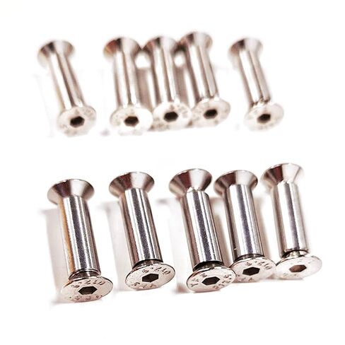 10PCS Knife Handle Bolt Rivets Scale Screw Fastener Nut Flat Hex Head Silver in Saudi Arabia