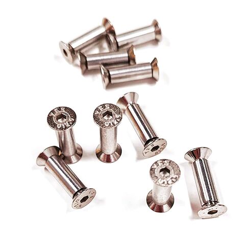 10PCS Knife Handle Bolt Rivets Scale Screw Fastener Nut Flat Hex Head Silver in Saudi Arabia