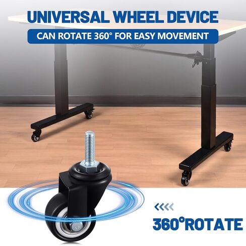 BBTO 12 Pack 1.5 Inch Swivel Caster Wheels PU 360 Degree Threaded Stem Caster Wheel M8 x 25mm, 330lb Total Load Capacity, for Handcarts, Furniture, Flatbed Carts, Workbenches, Small Equipment in Saudi Arabia