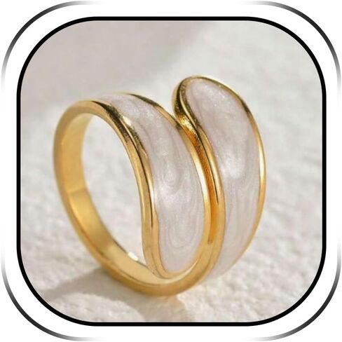 Boho Rings Chunky Adjustable Stainless Steel Rings Summer Jewelry Accessories for Party Anniversary Birthday Gifts for Women in Kuwait