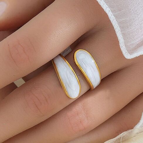 Boho Rings Chunky Adjustable Stainless Steel Rings Summer Jewelry Accessories for Party Anniversary Birthday Gifts for Women in Kuwait