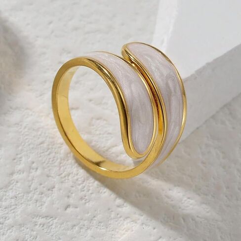 Boho Rings Chunky Adjustable Stainless Steel Rings Summer Jewelry Accessories for Party Anniversary Birthday Gifts for Women in Kuwait