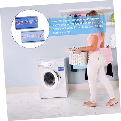 Alipis Dishwasher Clean Dirty Sign Versatile Indicator for Dishwashers Washing Machines and Refrigerators Scratch-Resistant Design Decoration in Saudi Arabia