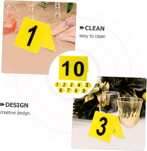 VALICLUD 10Pcs Double Sided Table Numbers Acrylic Restaurant Number Markers and for Banquets Events and Parties Seating Signage for Easy Guest Distinction in Saudi Arabia
