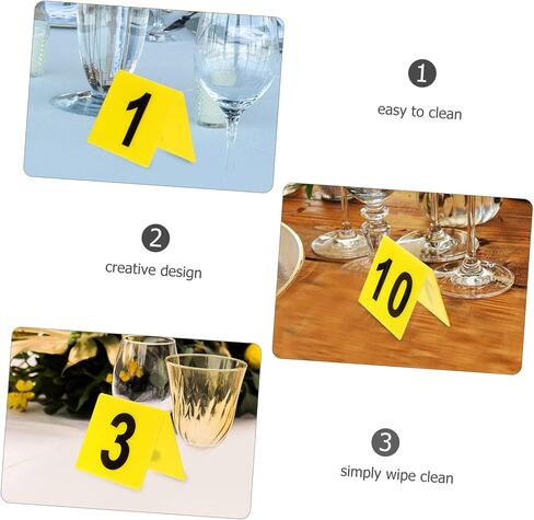 VALICLUD 10Pcs Double Sided Table Numbers Acrylic Restaurant Number Markers and for Banquets Events and Parties Seating Signage for Easy Guest Distinction in Saudi Arabia