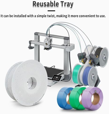 Bamboo LAB Original AMS Filament Spool حامل صينية بكرة خيوط قابلة للفصل صينية درجة حرارة منخفضة قابلة لإعادة الاستخدام مناسبة لـ PLA، PETG، TPU، ABS متوافق مع طابعة Bambu X1، P1، A1 ثلاثية الأبعاد (أبيض) in Kuwait