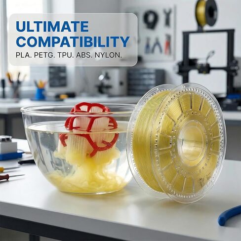 خيوط PVA مقاس 1.75 مم - مادة دعم الطابعة ثلاثية الأبعاد القابلة للذوبان في الماء والقابلة للذوبان لـ Pla، خيوط الطابعة ثلاثية الأبعاد PVA، متوافقة مع Bambu Lab وPrusa وEnder 3 (لون طبيعي) in Kuwait