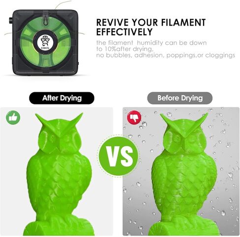 【EIBOS Official】 3D Printer Filament Dryer Easdry Box with Fan, Adjustable Temperature, Humidity Control & Spool Holder, Compatible with 1.75mm 2.85mm 3.00mm Nylon, PLA, ABS in Kuwait
