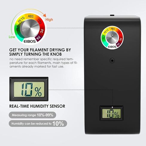 【EIBOS Official】 3D Printer Filament Dryer Easdry Box with Fan, Adjustable Temperature, Humidity Control & Spool Holder, Compatible with 1.75mm 2.85mm 3.00mm Nylon, PLA, ABS in Kuwait