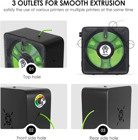 【EIBOS Official】 3D Printer Filament Dryer Easdry Box with Fan, Adjustable Temperature, Humidity Control & Spool Holder, Compatible with 1.75mm 2.85mm 3.00mm Nylon, PLA, ABS in Kuwait