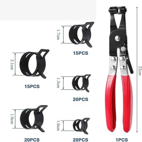 Hose Clamps 90Pcs+1 Plier/Set 10/13/17/19/21Mm Q673B Vacuum Spring Fuel Clip Oil Water Hose Pipe Tube Clamp Black Assortment Kit in Saudi Arabia