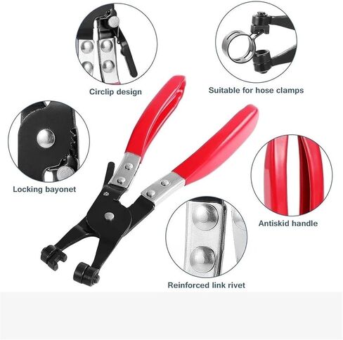 Hose Clamps 90Pcs+1 Plier/Set 10/13/17/19/21Mm Q673B Vacuum Spring Fuel Clip Oil Water Hose Pipe Tube Clamp Black Assortment Kit in Saudi Arabia