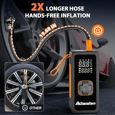 Tire Inflator Portable Air Compressor, Portable Cordless Mini Air Pump with Digital Pressure Gauge, 150PSI 3X Fast Inflation and Auto Shutoff Function, Smart Air Pump for Car, Motorcycle, Bike, Ball in Saudi Arabia