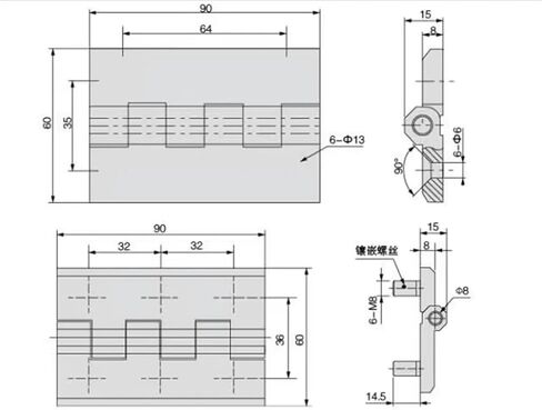 CL226-5 Zinc Alloy Butt Heavy Cabinet Door Hinges Hardware 1Pcs(Gray) in Saudi Arabia