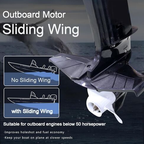 Boat Marine Whale Tail Hydrofoil Surfboard Stabilizer for 9.9 15 20 25 8-40 HP Small Outboard Motor and Out Drive Silver in Saudi Arabia