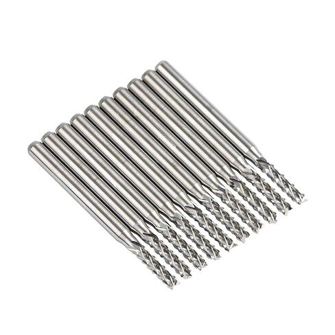10pcs/Set End Mill Sets Solid Carbide Corn Milling Cutter Bits D0.8 1.0 .6 2.4 3. PCB CNC Cutting Tools(10pc D0.8 6) in Saudi Arabia