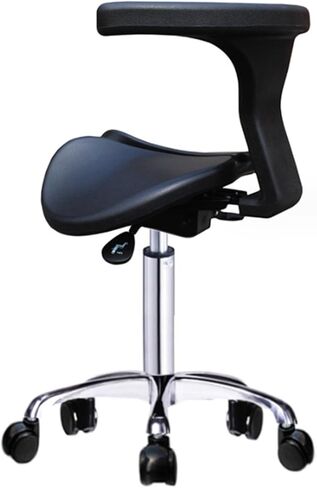 Ergonomic Saddle Stool Adjustable Saddle Stool Ddental Stool Rolling Chair with Armrests for Home Office Dental Salon Shop,M in Saudi Arabia