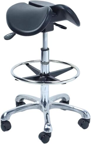 Rolling Saddle Stool Split Seat Ergonomic Swivel Saddle Chair Hydraulic Lift Stool Dental Hygienist Saddle Chair for Indoor and Outdoor Use in Various Scenarios,50~64 cm in Saudi Arabia