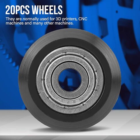 V Groove Pulley Wheels, POM Durable V Shape Groove Wheel with 625 Bearing 5mm Bore for 3D Printer CNC Machine Accessories Pack of 20 in Kuwait