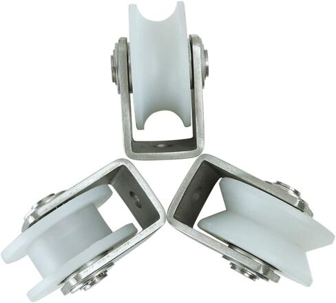 Caster Wheels,Nylon Groove Wheel,Sliding Gate Track Roller with 304 Stainless Steel Bracket,Heavy Duty Rigid Casters,for Inverted Track,Industrial Machines Carts,Wire Rope Rail,2pc in Saudi Arabia