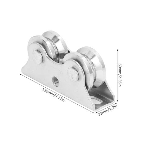 45 Steel V Shaped Double Wheel Pulley Heavy Duty Sliding Door Track Wheel Set Suitable for Sliding Doors Cabinet Glass Wear and Silent Track Rollers Diameter 48mm in Saudi Arabia