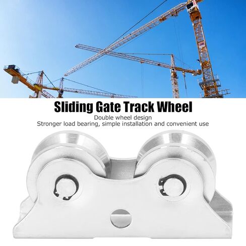 45 Steel V Shaped Double Wheel Pulley Heavy Duty Sliding Door Track Wheel Set Suitable for Sliding Doors Cabinet Glass Wear and Silent Track Rollers Diameter 48mm in Saudi Arabia