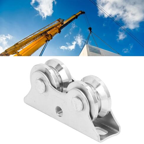 45 Steel V Shaped Double Wheel Pulley Heavy Duty Sliding Door Track Wheel Set Suitable for Sliding Doors Cabinet Glass Wear and Silent Track Rollers Diameter 48mm in Saudi Arabia