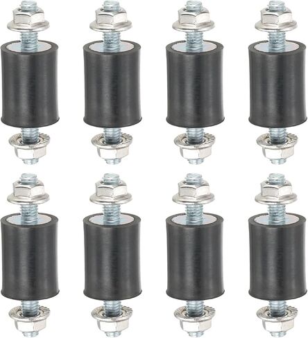 PATIKIL M5 15x20mm Rubber Isolator Mounts, 8 Pcs Rubber Studs Shock Absorber Anti-Vibration Isolation Damping Mounts with Lock Nuts for Motor, Air Compressor, Engines (44mm Height) in Saudi Arabia