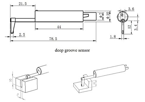 Deep Groove Surface Roughness Sensor Probe for KR220 Surface Roughness Gauge Tester Meter Measuring Groove with Width Wider Than 3mm and Depth Deeper Than 10mm in Saudi Arabia