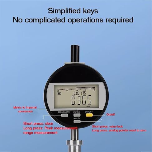 0-6.5mm Digital Surface Roughness Meter, Digital Surface Profile Gauge, with LCD Display Screen, Measurement Accuracy ±0.003mm, Metric and Inch Convertible, for Sand Blasting, Printing in Kuwait