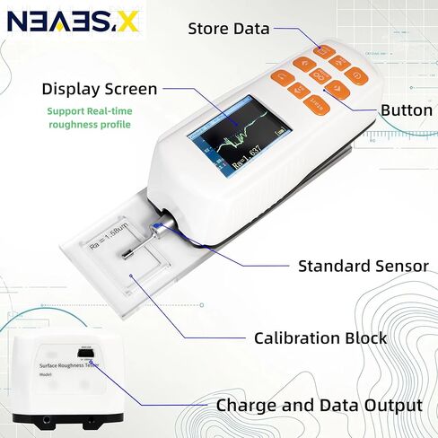 Surface Roughness Tester,Portable Ra Rz Rq Tester Meter for Metal, Machining, Precision Parts Inspection（NEAES’X S300） in Kuwait