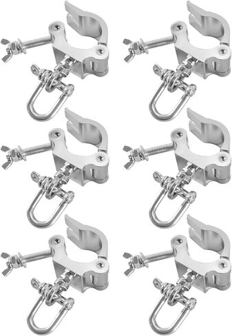 6 Pack Stage Truss Clamps for LED Video Wall, Heavy Duty Wider Aluminum Alloy Truss Clamps, Fits 40–52mm Truss Tubes, Stage Lighting Hooks for LED Screen Display, Stage Lights, DJ Events in Kuwait